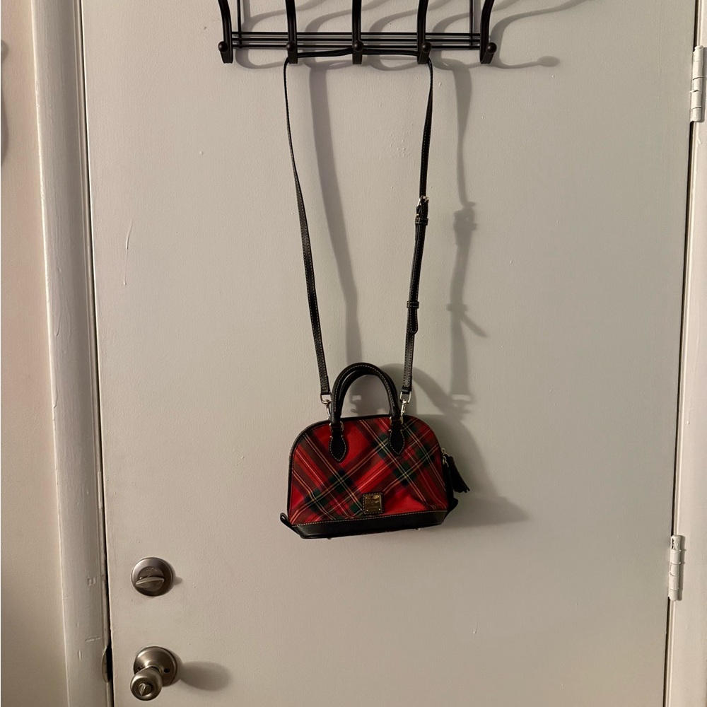 Dooney & Bourke Red and Black Plaid Crossbody Bag